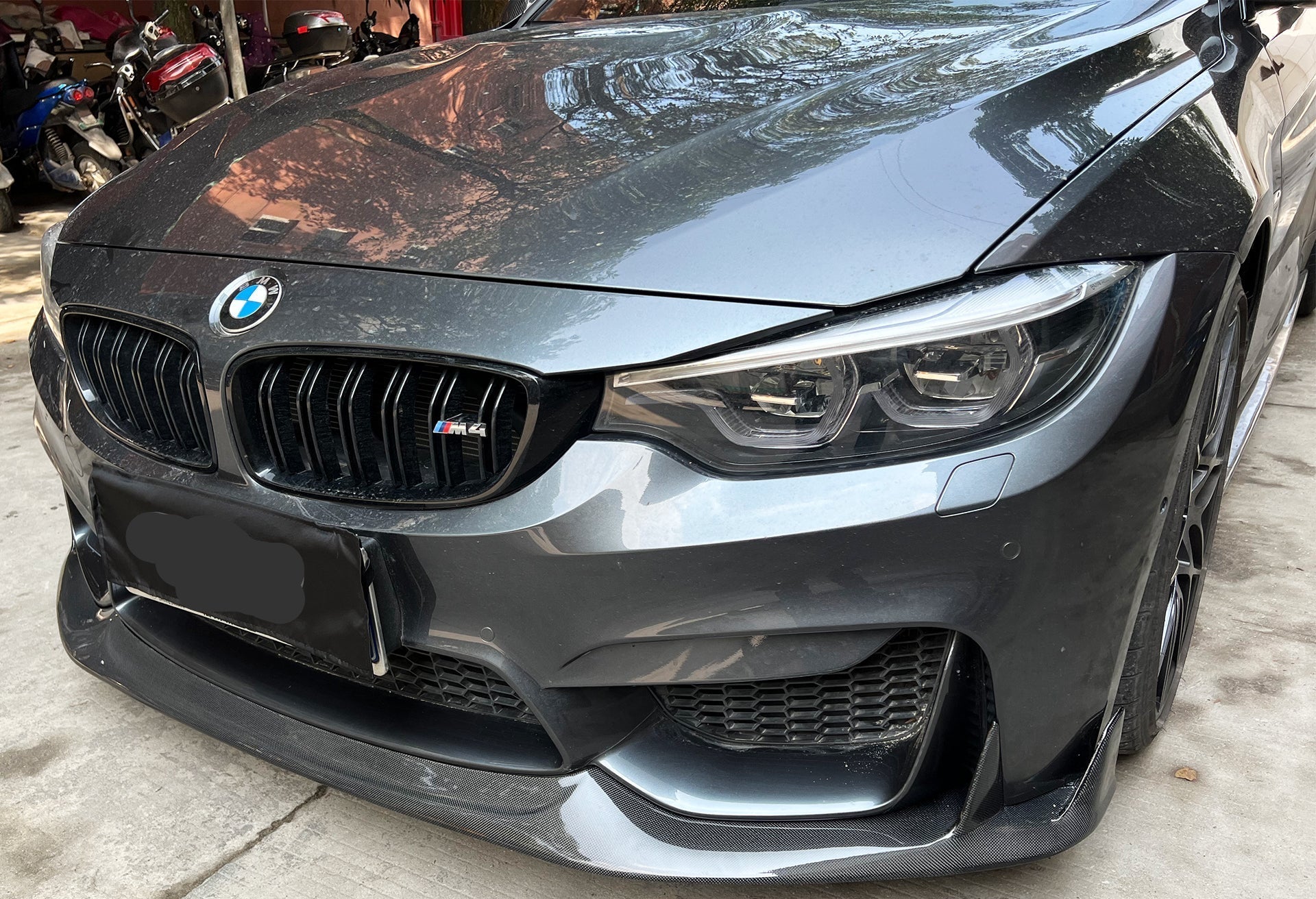 BMW M3CS M3C M3 F81 F80 2014 2015 2016 2017 2018 & M4CS M4C M4 F83 F82 2014 2015 2016 2017 2018 2019 2020 with Aftermarket Parts - Front Lip Carbon Fiber from Geex Village