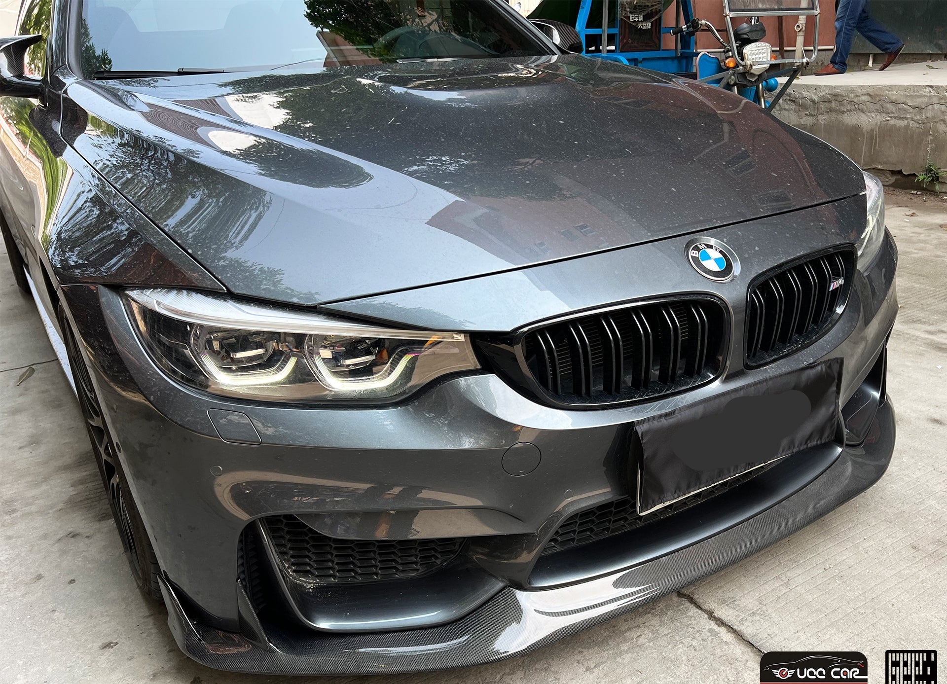 BMW M3CS M3C M3 F81 F80 2014 2015 2016 2017 2018 & M4CS M4C M4 F83 F82 2014 2015 2016 2017 2018 2019 2020 with Aftermarket Parts - Front Lip Carbon Fiber from Geex Village