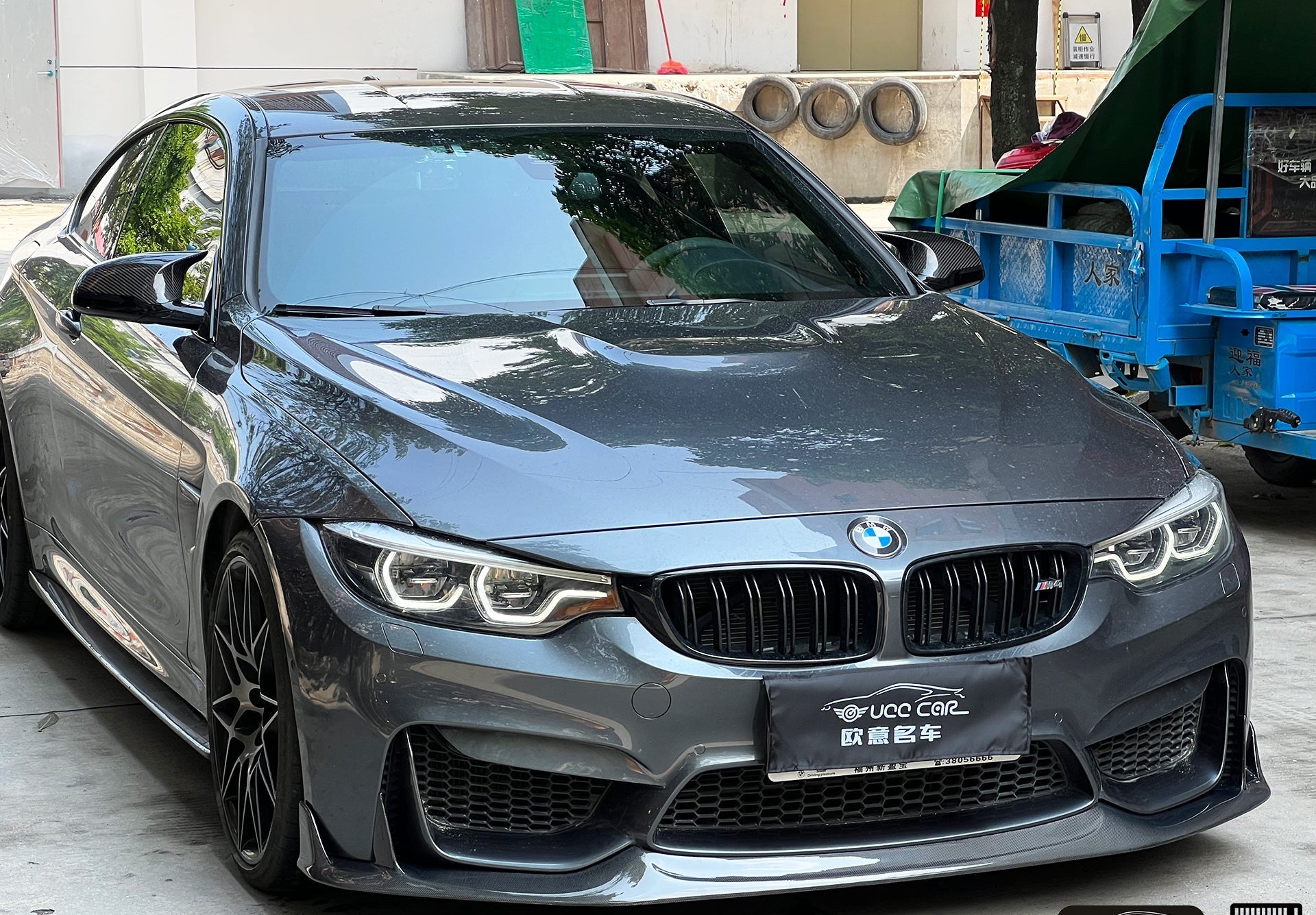 BMW M3CS M3C M3 F81 F80 2014 2015 2016 2017 2018 & M4CS M4C M4 F83 F82 2014 2015 2016 2017 2018 2019 2020 with Aftermarket Parts - Front Lip Carbon Fiber from Geex Village