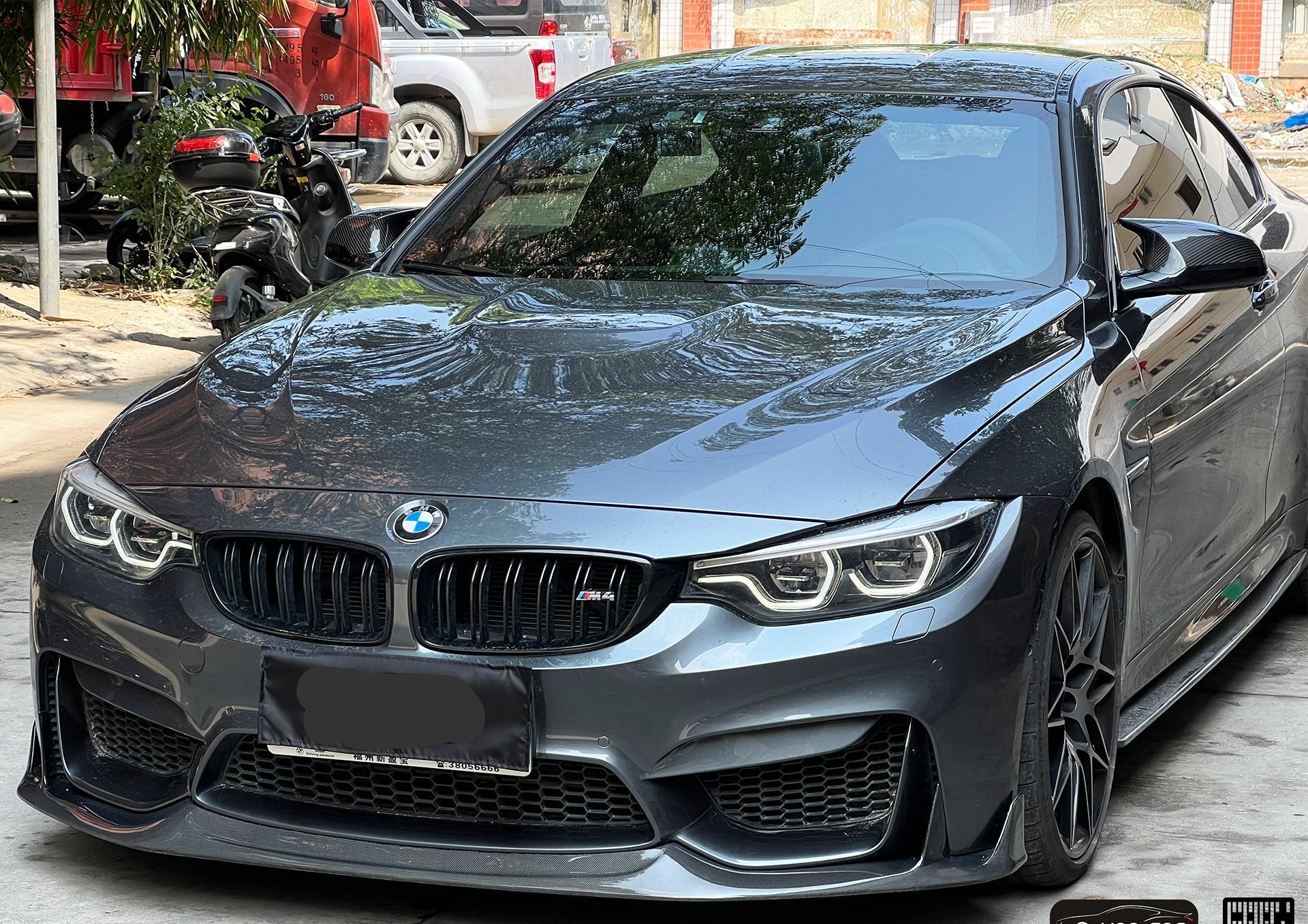 BMW M3CS M3C M3 F81 F80 2014 2015 2016 2017 2018 & M4CS M4C M4 F83 F82 2014 2015 2016 2017 2018 2019 2020 with Aftermarket Parts - Front Lip Carbon Fiber from Geex Village
