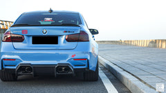 BMW M3CS M3C M3 F81 F80 2014 2015 2016 2017 2018 & M4CS M4C M4 F83 F82 2014 2015 2016 2017 2018 2019 2020 with Aftermarket Parts - Rear Diffuser & Rear Diffuser Undertray Pre-preg Carbon Fiber from Geex Village
