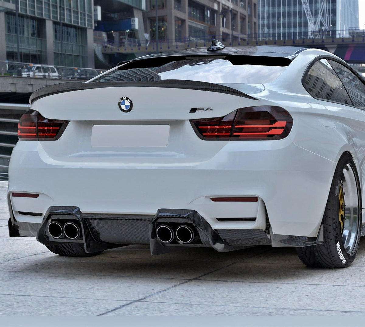 BMW M3CS M3C M3 F81 F80 2014 2015 2016 2017 2018 & M4CS M4C M4 F83 F82 2014 2015 2016 2017 2018 2019 2020 with Aftermarket Parts - Rear Diffuser & Rear Diffuser Undertray Pre-preg Carbon Fiber from Geex Village