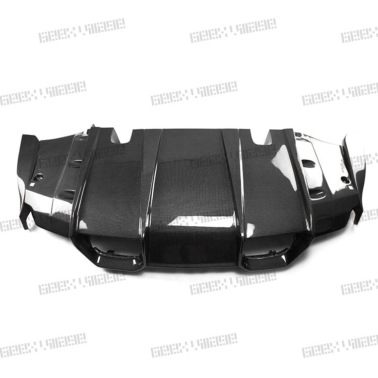 BMW M3CS M3C M3 F81 F80 2014 2015 2016 2017 2018 & M4CS M4C M4 F83 F82 2014 2015 2016 2017 2018 2019 2020 with Aftermarket Parts - Rear Diffuser & Rear Diffuser Undertray Pre-preg Carbon Fiber from Geex Village