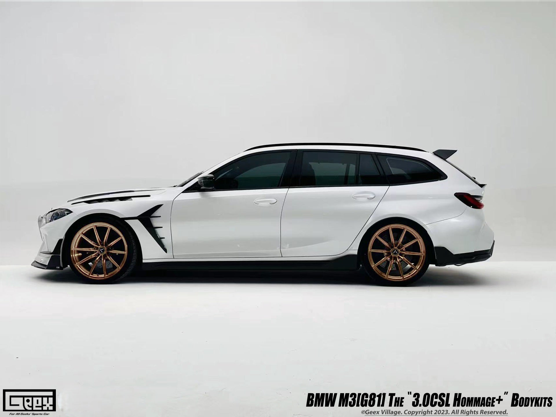 BMW M3CS M3C M3 G80 G81 2021-ON with Aftermarket Parts - Hommage+ Front Fenders Carbon Fiber from Geex Village