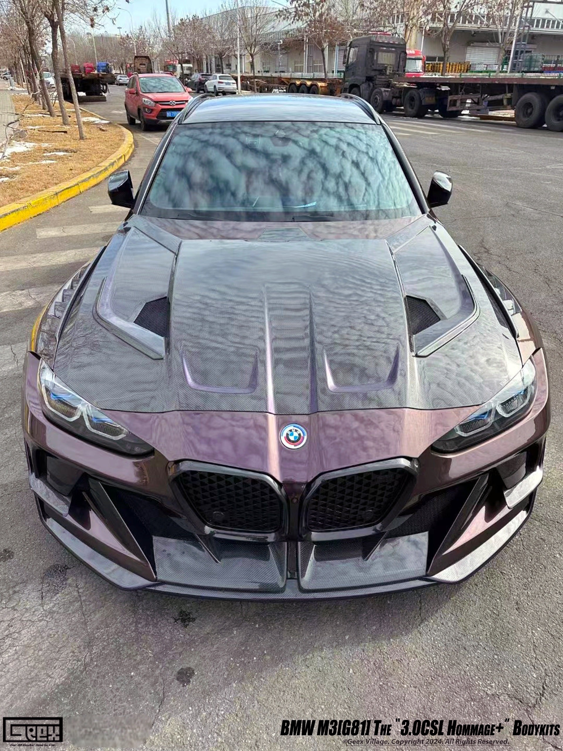 BMW M3CS M3C M3 G80 G81 2021-ON & M4CSL M4CS M4C M4 G82 G83 2021-ON with Aftermarket Parts - Front Bumper Kit Carbon Fiber from Geex Village