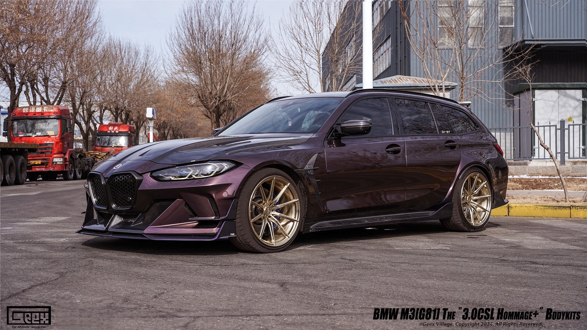 BMW M3CS M3C M3 G80 G81 2021-ON & M4CSL M4CS M4C M4 G82 G83 2021-ON with Aftermarket Parts - Front Bumper Kit Carbon Fiber from Geex Village