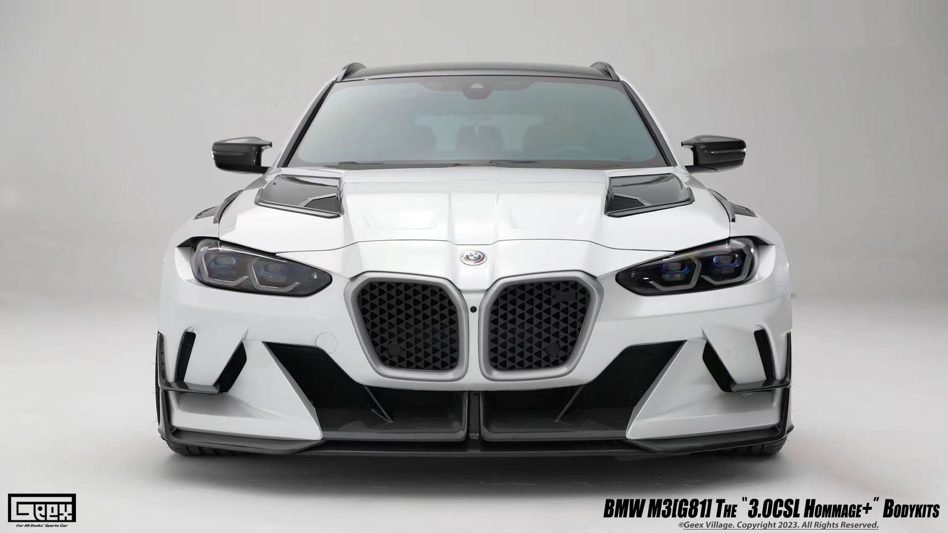 BMW M3CS M3C M3 G80 G81 2021-ON & M4CSL M4CS M4C M4 G82 G83 2021-ON with Aftermarket Parts - Front Bumper Kit Carbon Fiber from Geex Village