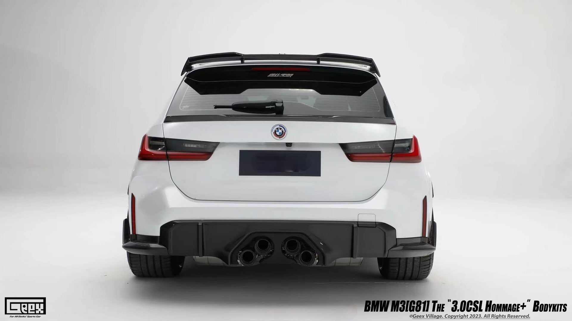 BMW M3CS M3C M3 G81 2021-ON & 3 Series M340i 330i G21 (Fits Both Pre-LCI & LCI) 2019-ON with Aftermarket Parts - Hommage+ Rear Spoiler Carbon Fiber from Geex Village