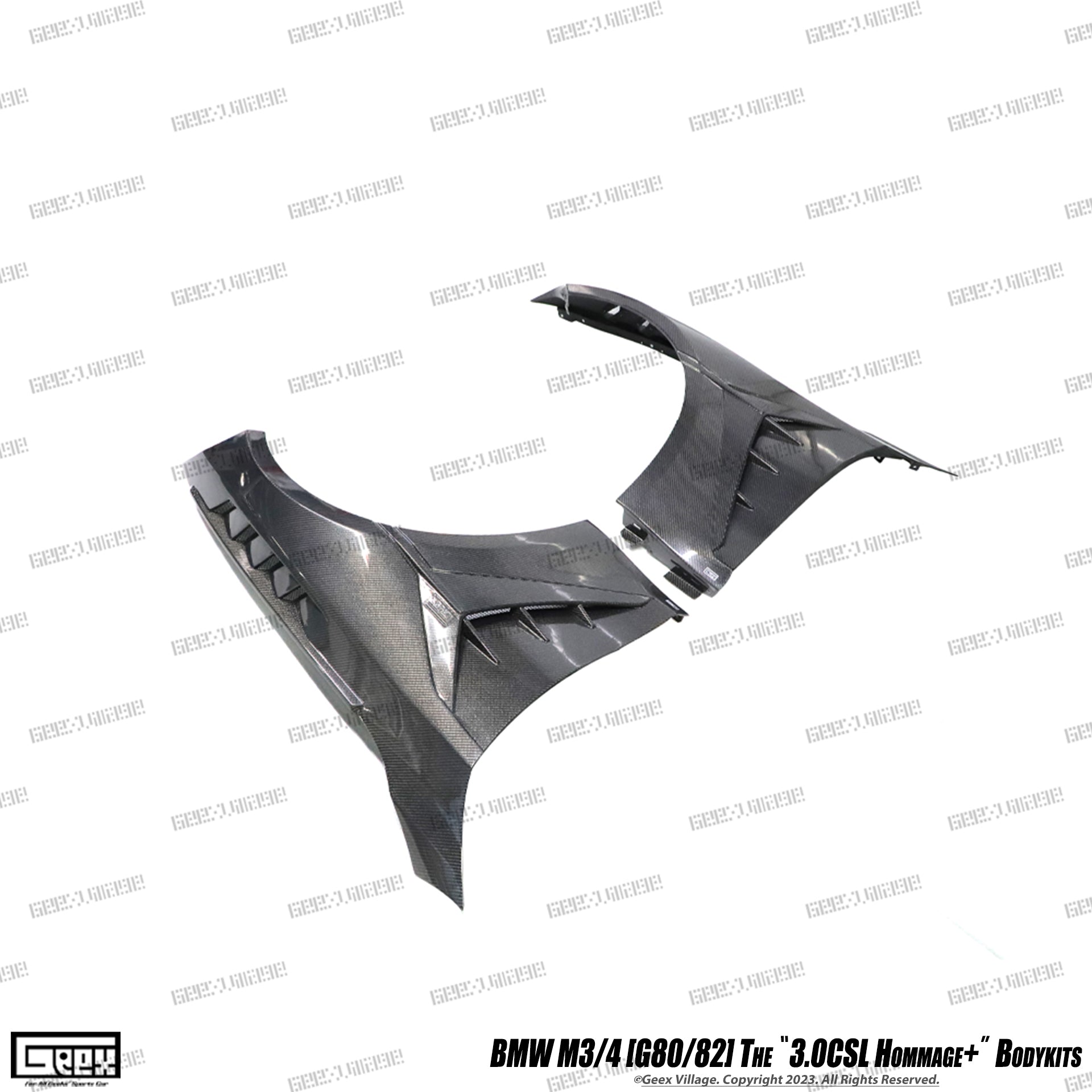 BMW M4CSL M4CS M4C M4 G82 G83 2021-ON with Aftermarket Parts - Hommage+ Front Fenders Carbon Fiber from Geex Village