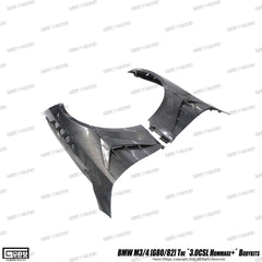 BMW M4CSL M4CS M4C M4 G82 G83 2021-ON with Aftermarket Parts - Hommage+ Front Fenders Carbon Fiber from Geex Village
