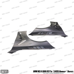 BMW M4CSL M4CS M4C M4 G82 G83 2021-ON with Aftermarket Parts - Hommage+ Front Fenders Carbon Fiber from Geex Village