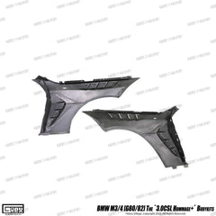 BMW M4CSL M4CS M4C M4 G82 G83 2021-ON with Aftermarket Parts - Hommage+ Front Fenders Carbon Fiber from Geex Village