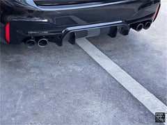 BMW M5C M5 F90 (Fits both Pre-LCI & LCI) 2018 2019 2020 2021 2022 2023 2024 with Aftermarket Parts - Center Rear Diffuser Replacement Carbon Fiber from Geex Village