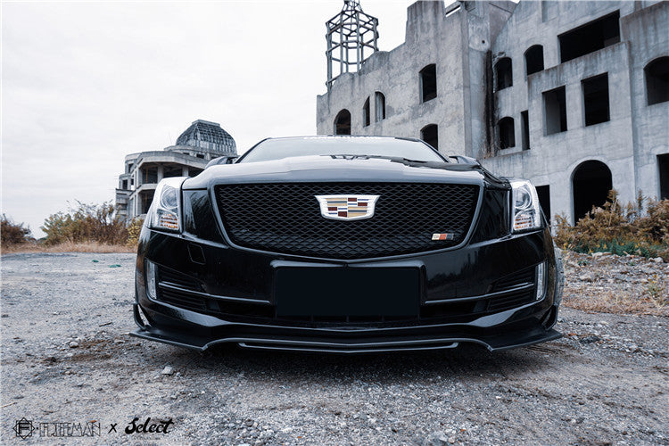 Cadillac ATS Turbo Luxury Performance Premium 2015 2016 2017 2018 2019 with Aftermarket Parts - Front Lip & Air Diverter Canards Carbon Fiber from Geex Village
