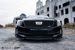 Cadillac ATS Turbo Luxury Performance Premium 2015 2016 2017 2018 2019 with Aftermarket Parts - Front Lip & Air Diverter Canards Carbon Fiber from Geex Village
