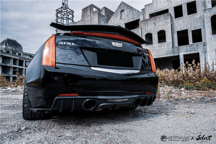 Cadillac ATS Turbo Luxury Performance Premium 2013 2014 2015 2016 2017 2018 2019 Sendan with Aftermarket Parts - Rear Spoiler Wing Carbon Fiber from Geex Village