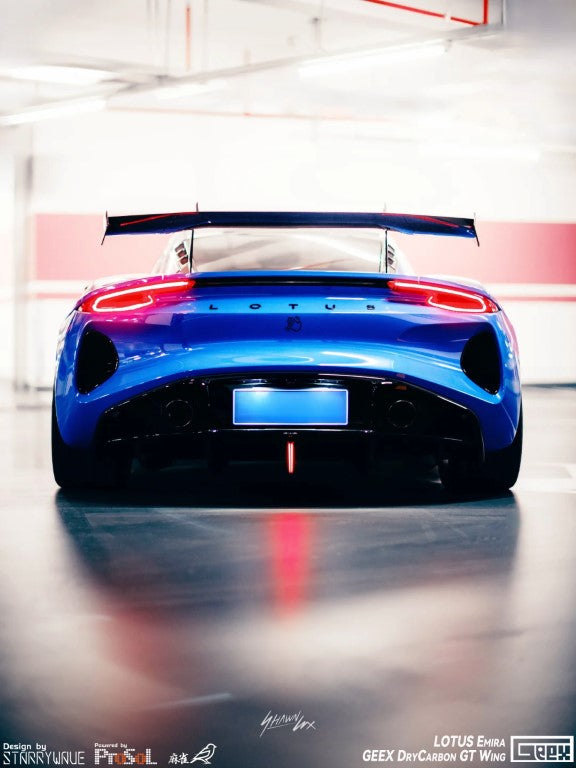 Lotus Emira 3.6 V6 2.0 Four-cylinder 2022-ON with Aftermarket Parts - GT4 Style Rear Wing Carbon Fiber from Geex Village