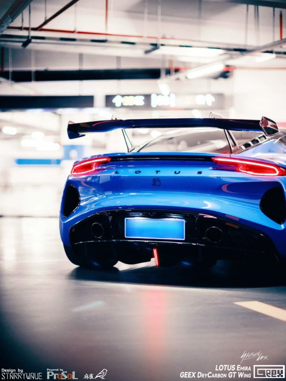 Lotus Emira 3.6 V6 2.0 Four-cylinder 2022-ON with Aftermarket Parts - GT4 Style Rear Wing Carbon Fiber from Geex Village