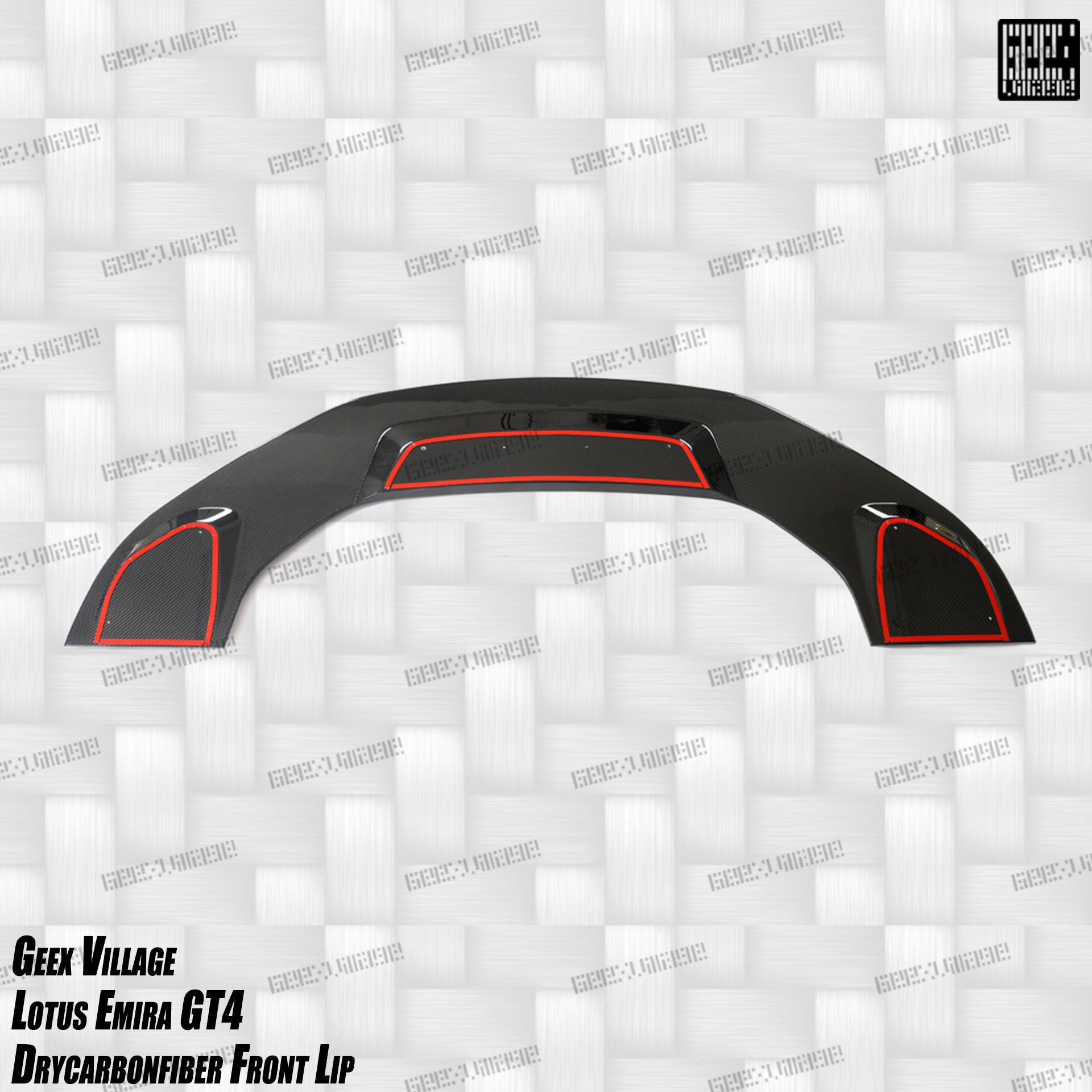 Lotus Emira 3.6 V6 2.0 Four-cylinder 2022-ON with Aftermarket Parts - GT4 Style Front Lip Carbon Fiber from Geex Village