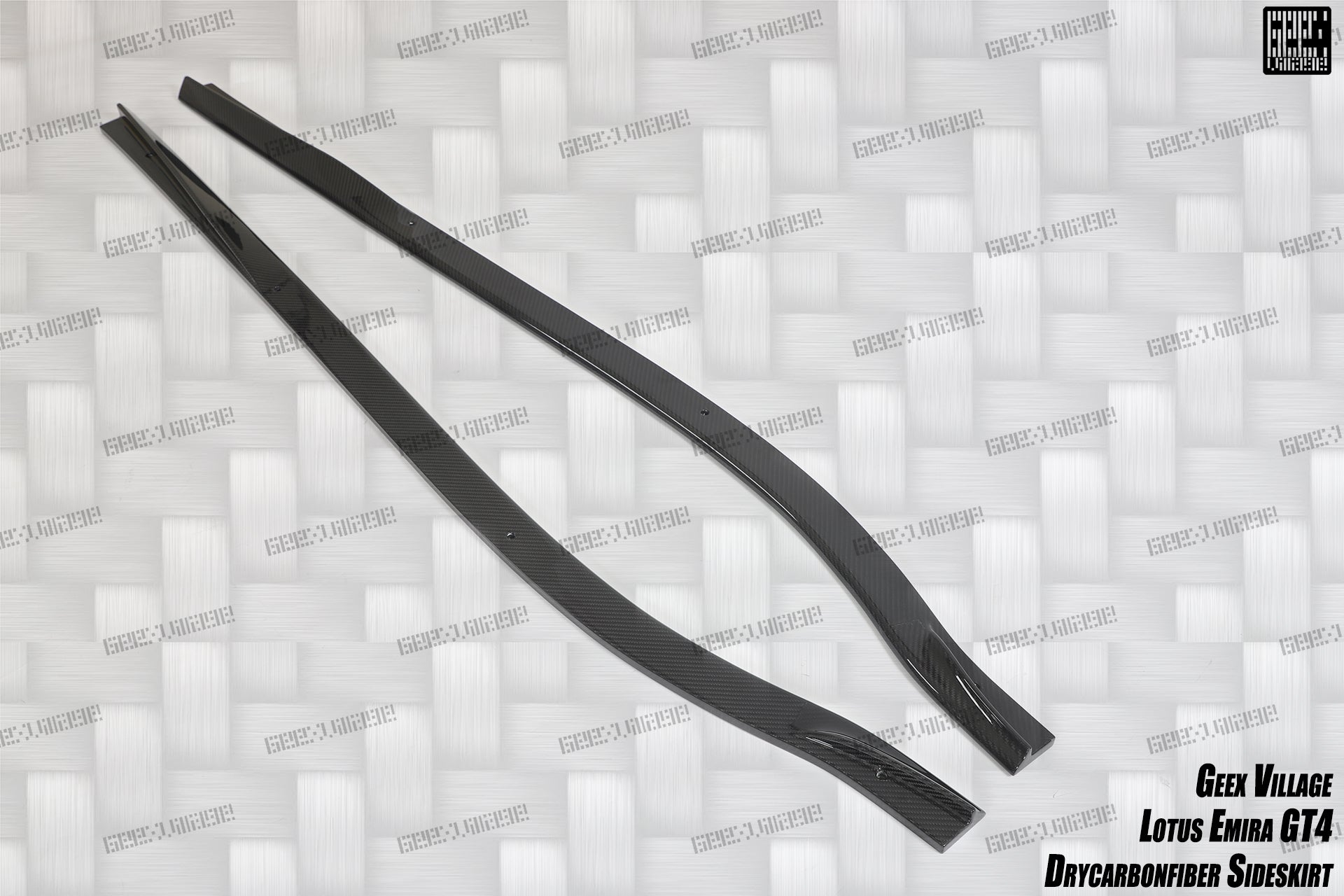 Lotus Emira 3.6 V6 2.0 Four-cylinder 2022-ON with Aftermarket Parts - GT4 Style Side Skirts Carbon Fiber from Geex Village