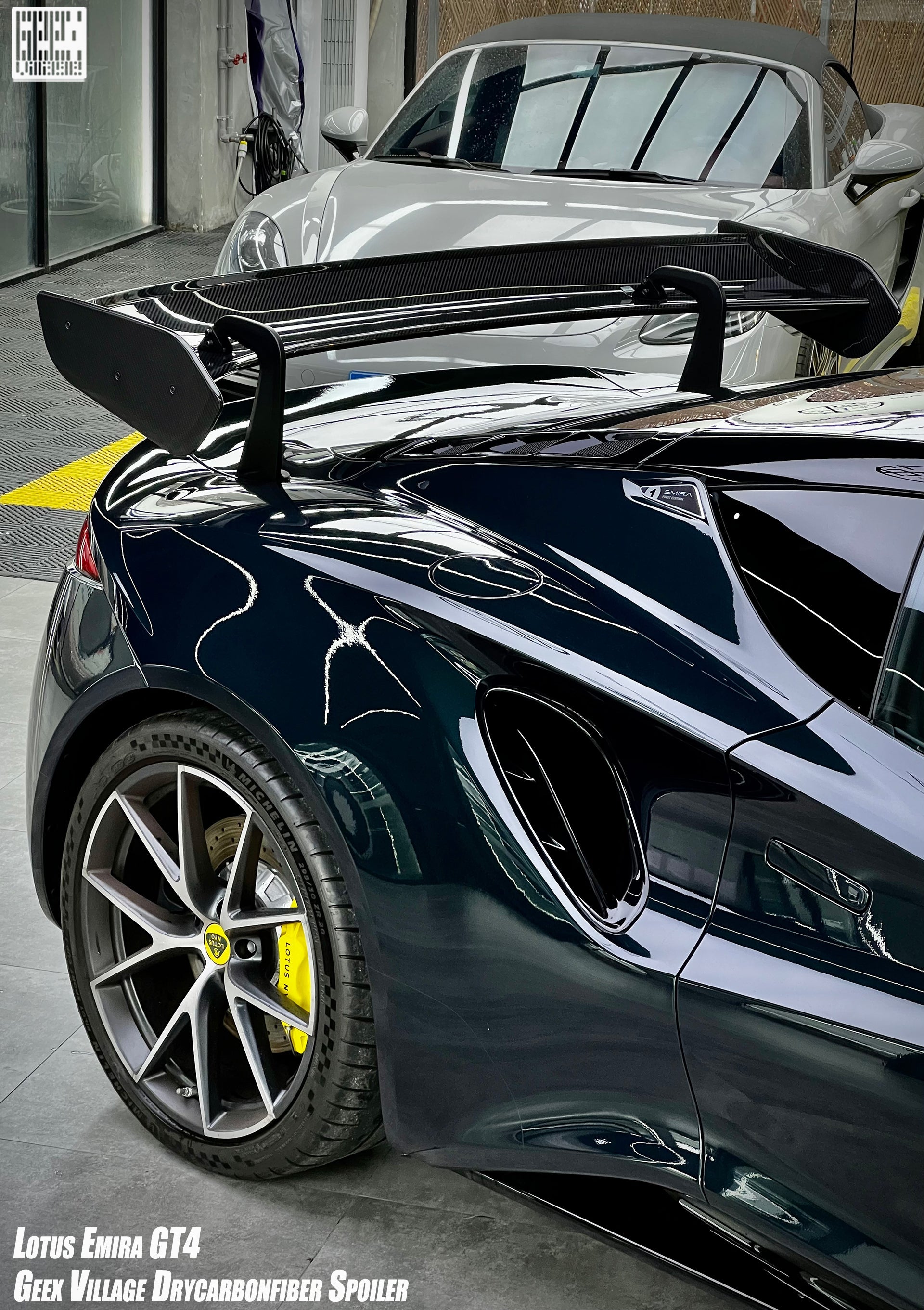 Lotus Emira 3.6 V6 2.0 Four-cylinder 2022-ON with Aftermarket Parts - GT4 Style Side Skirts Carbon Fiber from Geex Village