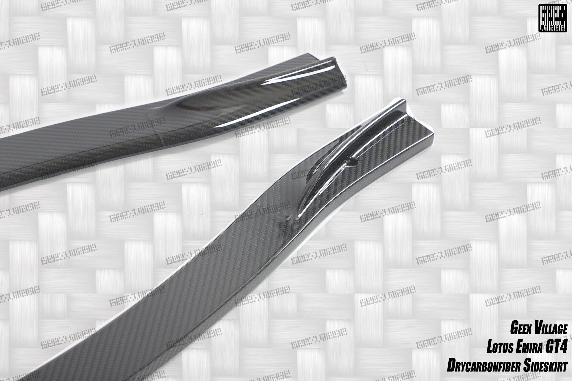 Lotus Emira 3.6 V6 2.0 Four-cylinder 2022-ON with Aftermarket Parts - GT4 Style Side Skirts Carbon Fiber from Geex Village