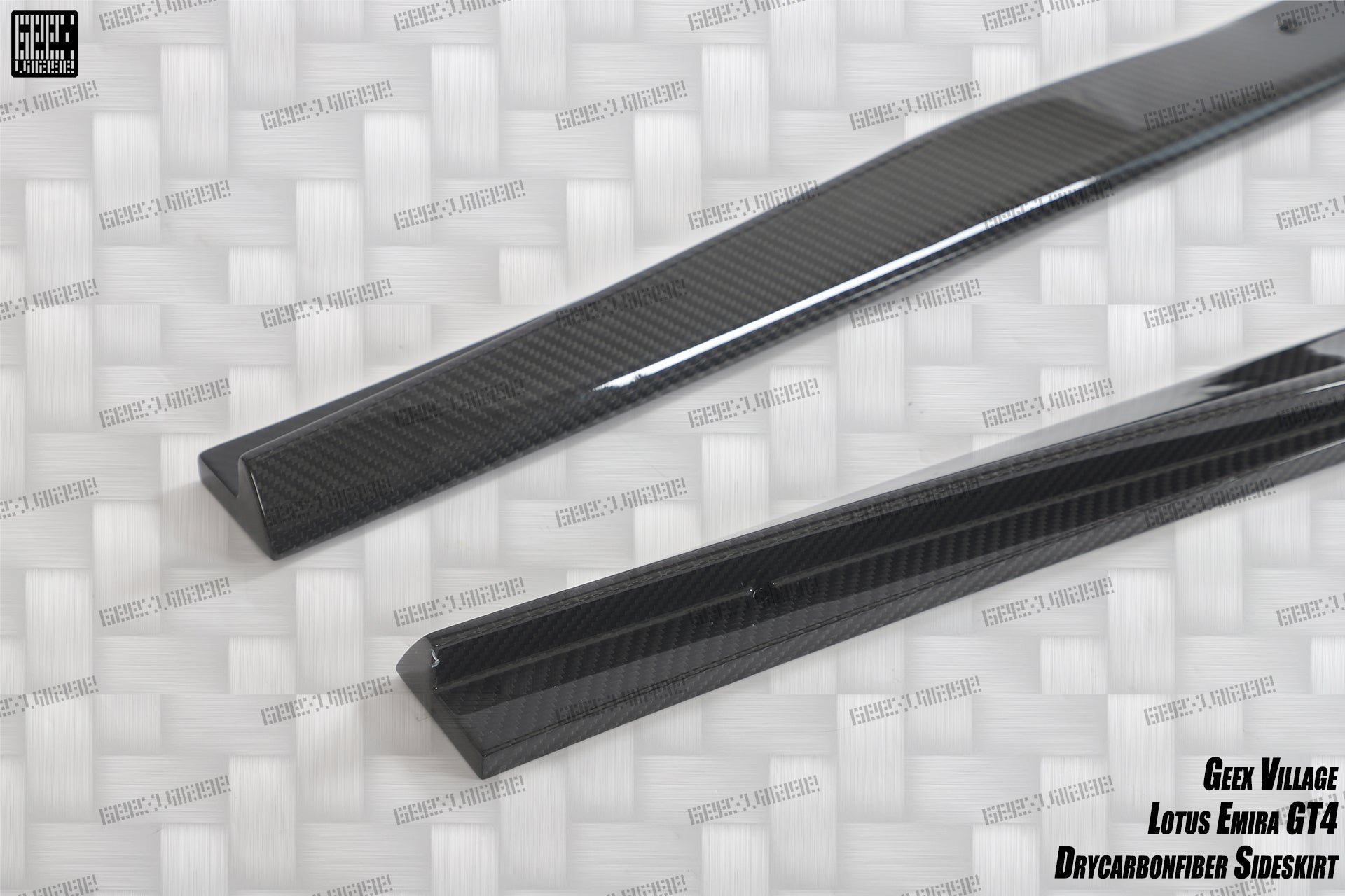 Lotus Emira 3.6 V6 2.0 Four-cylinder 2022-ON with Aftermarket Parts - GT4 Style Side Skirts Carbon Fiber from Geex Village