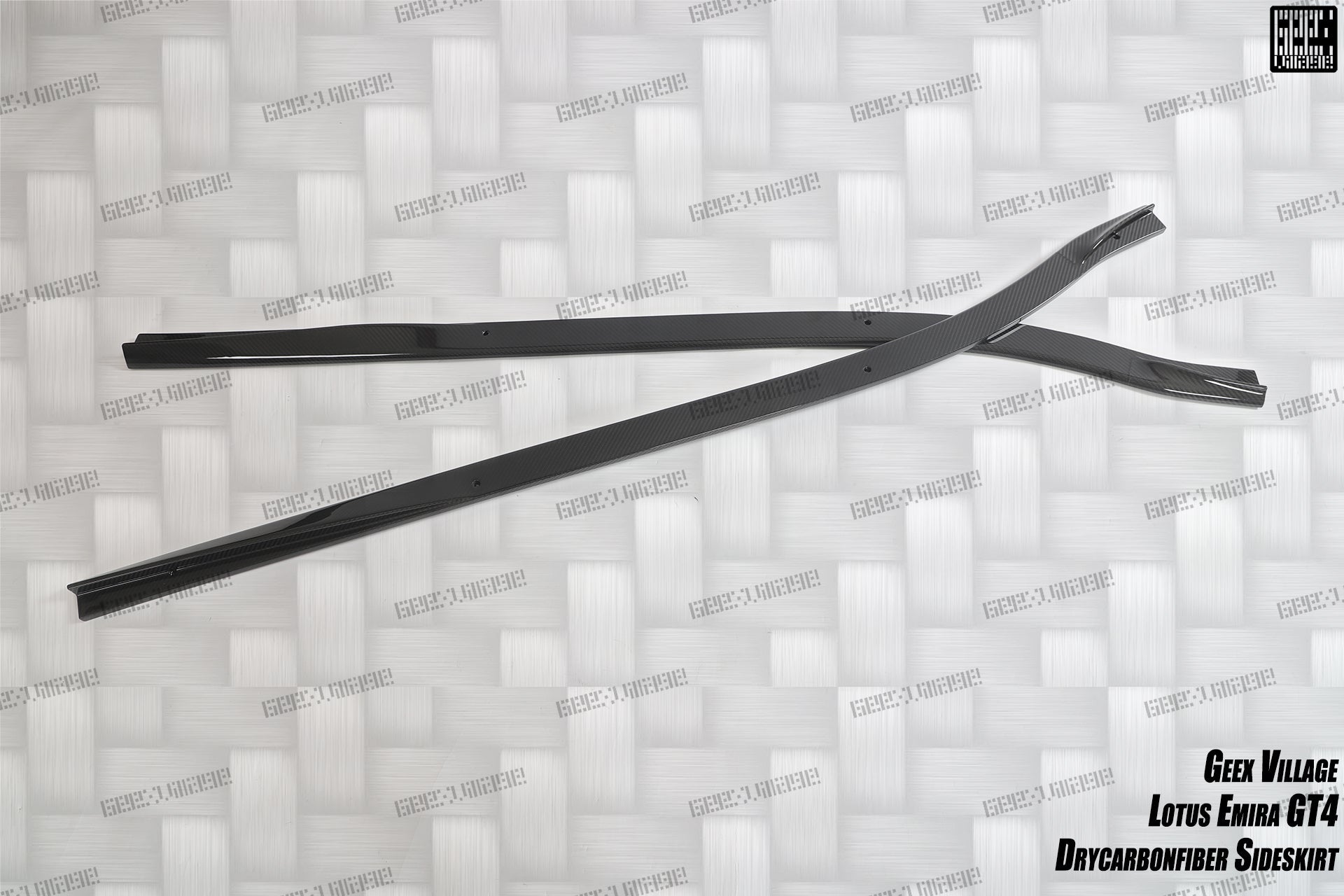 Lotus Emira 3.6 V6 2.0 Four-cylinder 2022-ON with Aftermarket Parts - GT4 Style Side Skirts Carbon Fiber from Geex Village