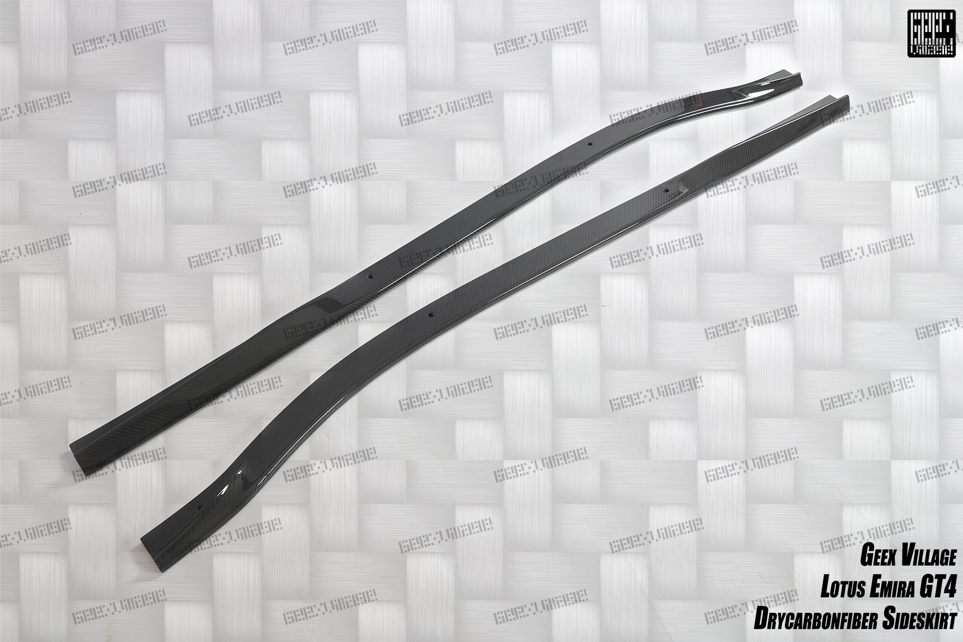 Lotus Emira 3.6 V6 2.0 Four-cylinder 2022-ON with Aftermarket Parts - GT4 Style Side Skirts Carbon Fiber from Geex Village
