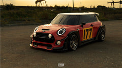 MINI Cooper JCW (John Cooper Works) S Base F56 LCI 2022-ON with Aftermarket Parts - Widebody Front Canards , Wheel Arches, and Rear Canards Carbon Fiber/FRP from Geex Village