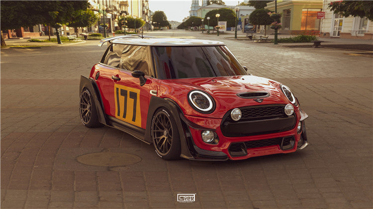 MINI Cooper JCW (John Cooper Works) S Base F56 LCI 2022-ON with Aftermarket Parts - Front Lip Carbon Fiber/FRP from Geex Village
