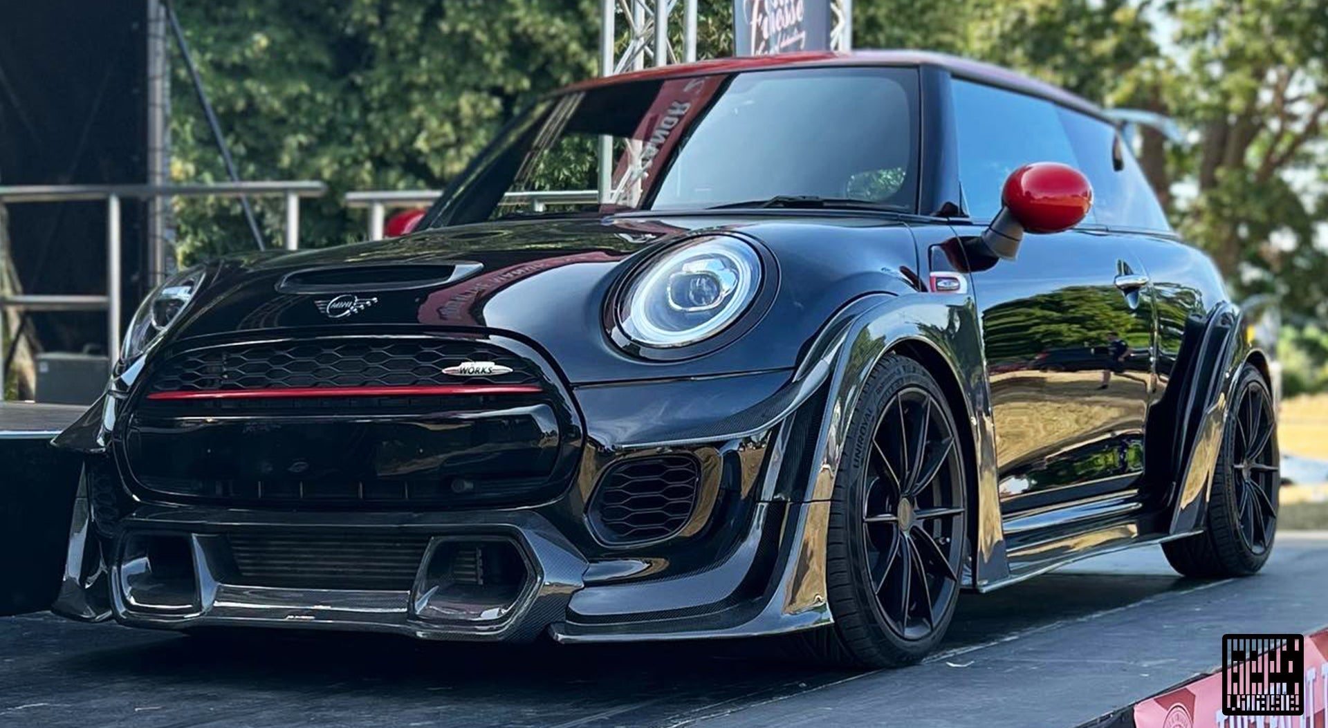 MINI Cooper JCW (John Cooper Works) S Base F56 LCI 2022-ON with Aftermarket Parts - Front Lip Carbon Fiber/FRP from Geex Village