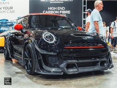 MINI Cooper JCW (John Cooper Works) S Base F56 LCI 2022-ON with Aftermarket Parts - Front Lip Carbon Fiber/FRP from Geex Village