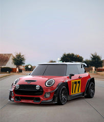 MINI Cooper JCW (John Cooper Works) S Base F56 LCI 2022-ON with Aftermarket Parts - Widebody Front Canards , Wheel Arches, and Rear Canards Carbon Fiber/FRP from Geex Village