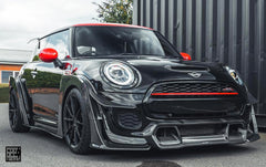 MINI Cooper JCW (John Cooper Works) S Base F56 LCI 2022-ON with Aftermarket Parts - Widebody Front Canards , Wheel Arches, and Rear Canards Carbon Fiber/FRP from Geex Village