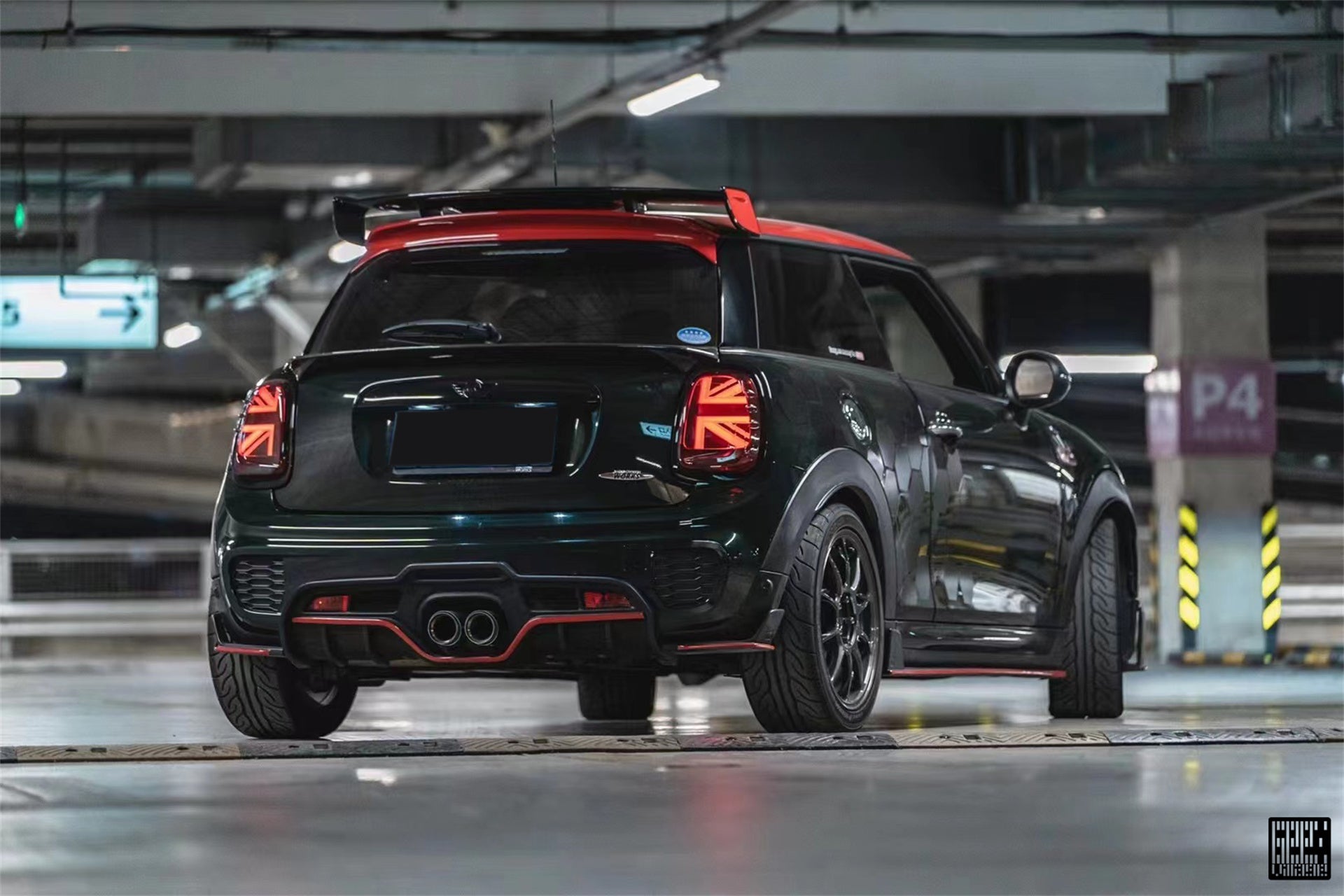 MINI Cooper JCW (John Cooper Works) S Base F56 LCI 2022-ON with Aftermarket Parts - Rear Diffuser Side Extension Carbon Fiber/FRP from Geex Village