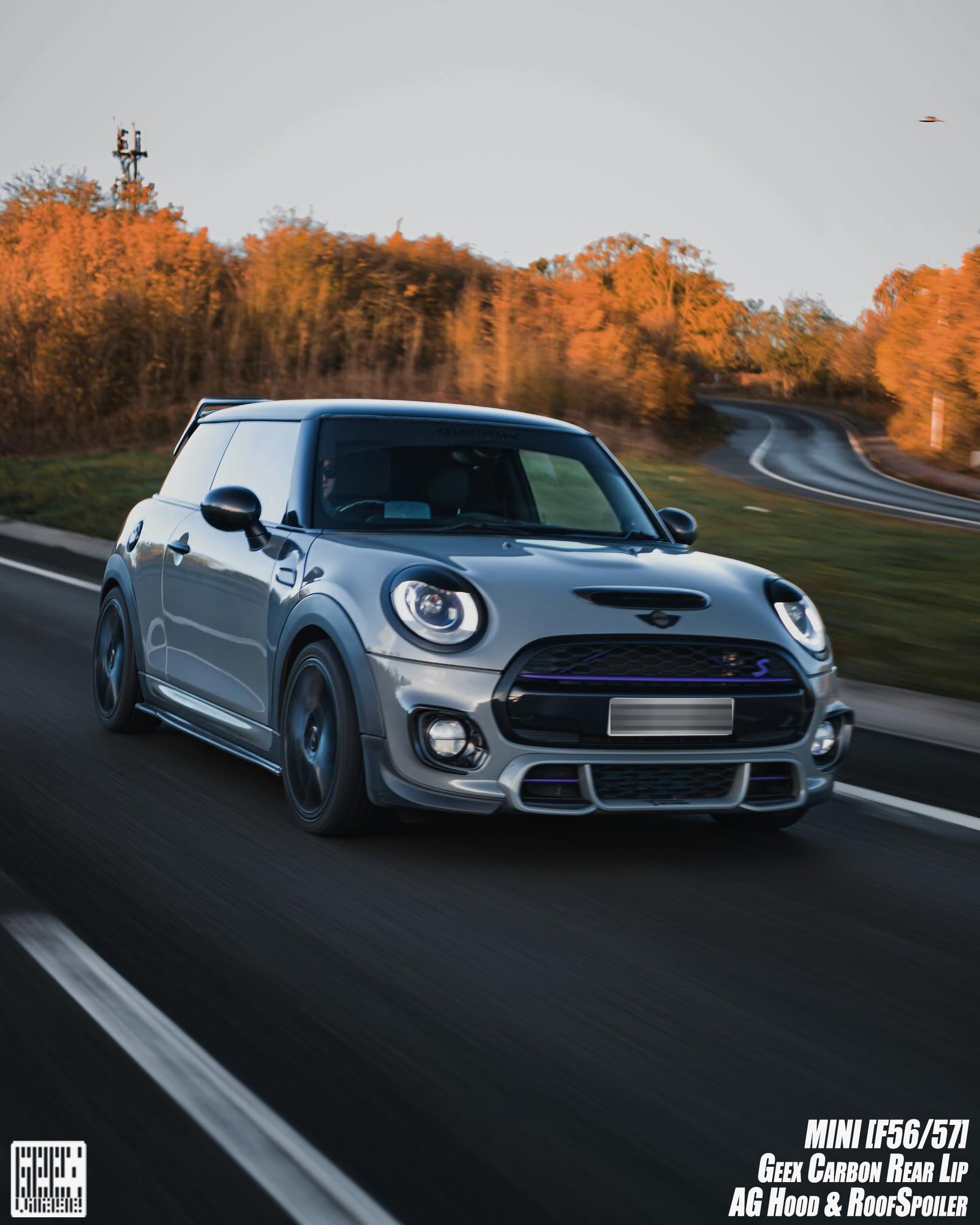 MINI Cooper JCW (John Cooper Works) S Base F56 LCI 2022-ON with Aftermarket Parts - Side Skirts Carbon Fiber/FRP from Geex Village