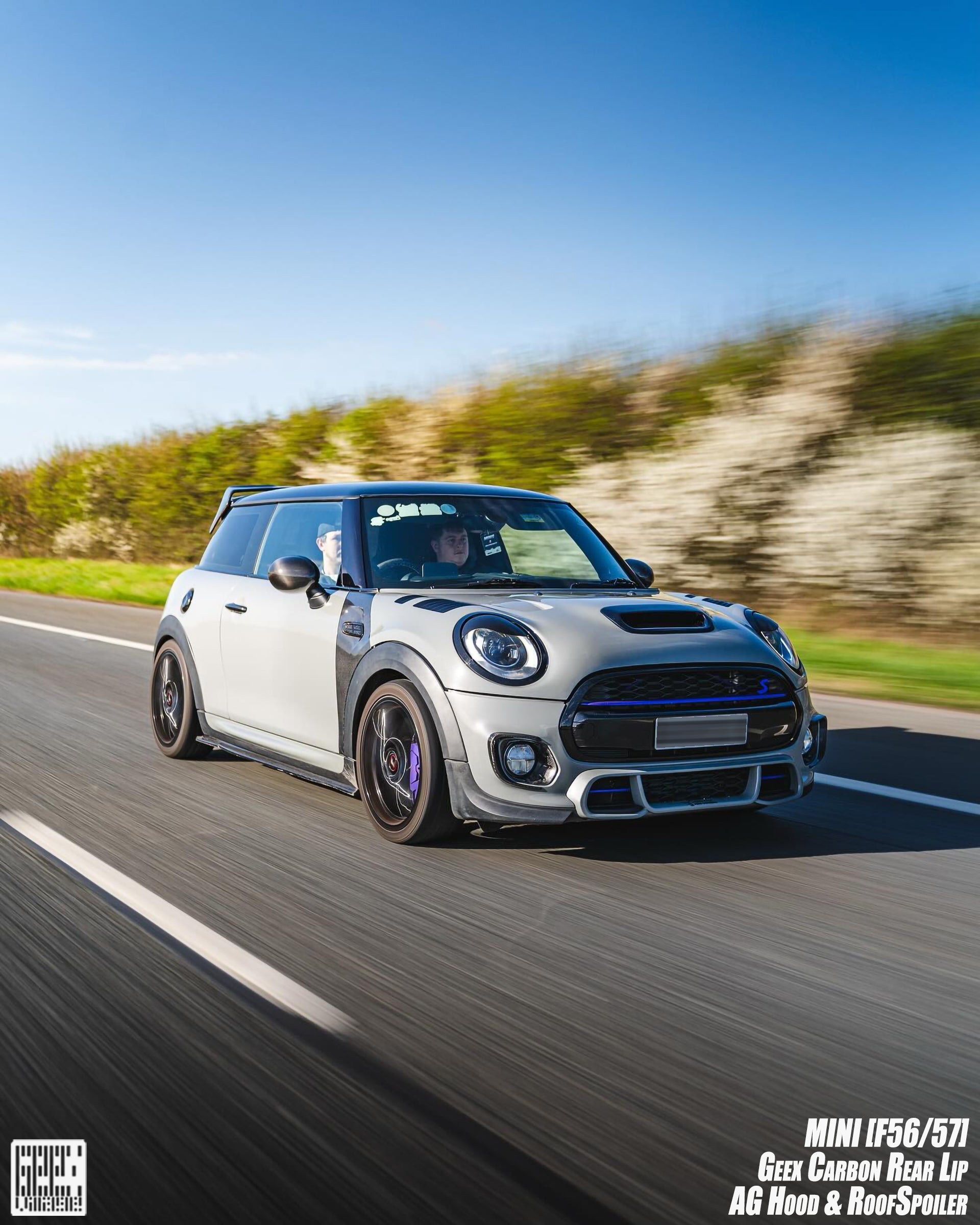 MINI Cooper JCW (John Cooper Works) S Base F56 LCI 2022-ON with Aftermarket Parts - Side Skirts Carbon Fiber/FRP from Geex Village