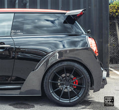 MINI Cooper JCW (John Cooper Works) S Base F56 LCI 2022-ON with Aftermarket Parts - Widebody Front Canards , Wheel Arches, and Rear Canards Carbon Fiber/FRP from Geex Village