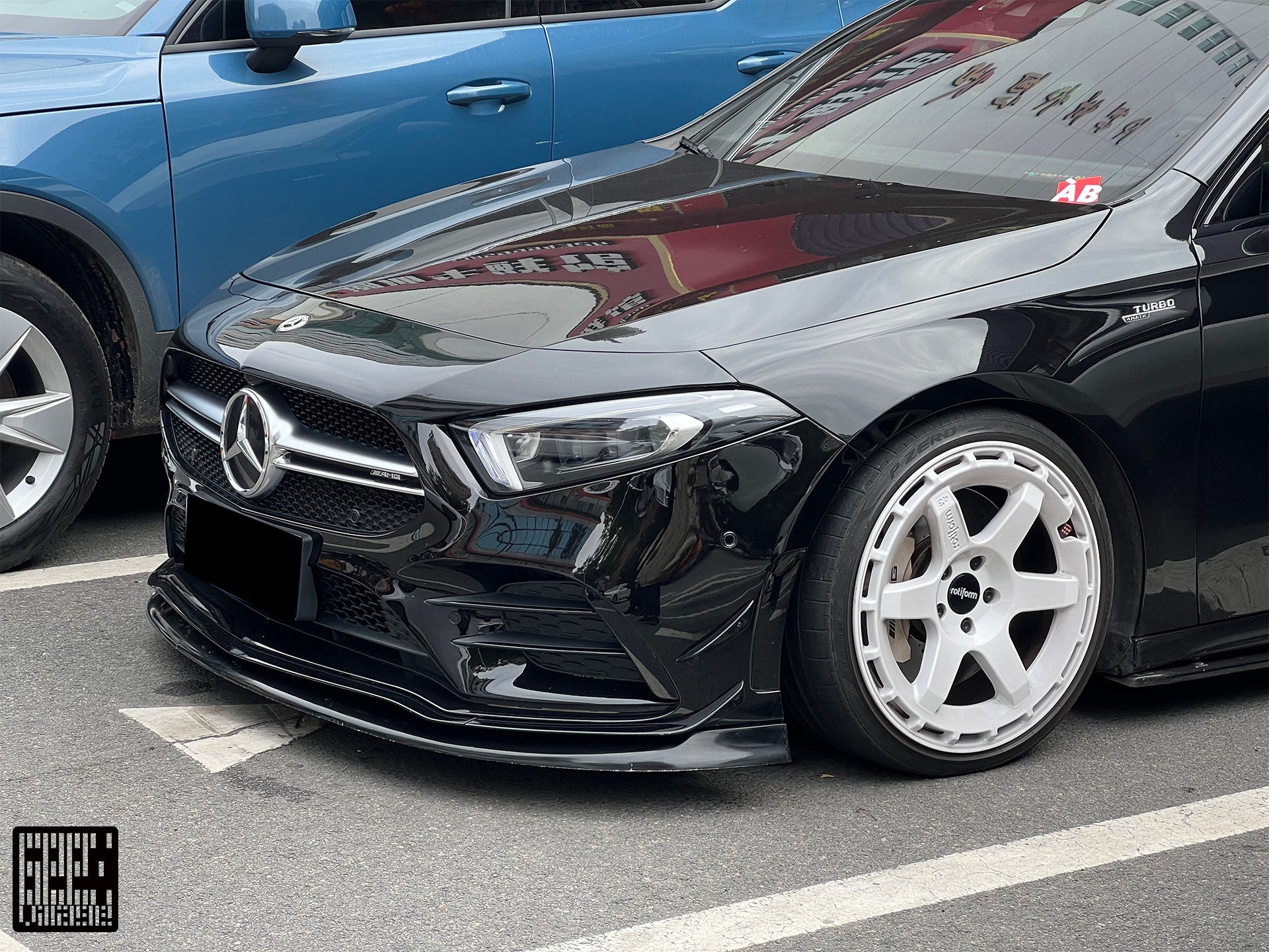 Mercedes Benz A-Class A220 (with sport-package bumper) /A35 /A35L W177 V177 2019-ON with Aftermarket Parts - Punkt Style Front Lip Carbon Fiber from Geex Village
