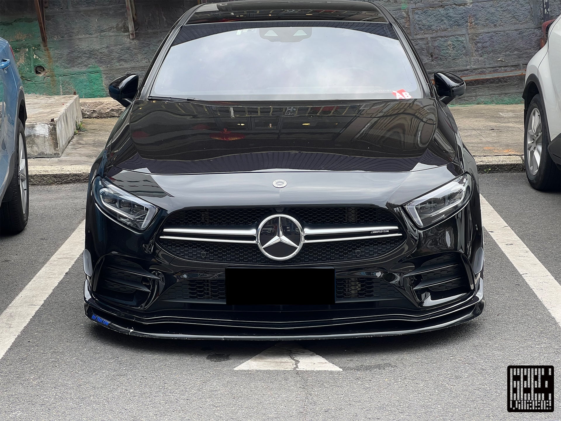 Mercedes Benz A-Class A220 (with sport-package bumper) /A35 /A35L W177 V177 2019-ON with Aftermarket Parts - Punkt Style Front Lip Carbon Fiber from Geex Village
