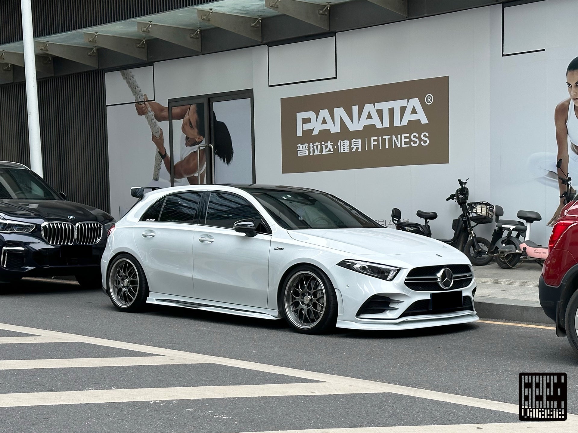 Mercedes Benz A-Class A220 (with sport-package bumper) /A35 /A35L W177 V177 2019-ON with Aftermarket Parts - Punkt Style Front Lip Carbon Fiber from Geex Village
