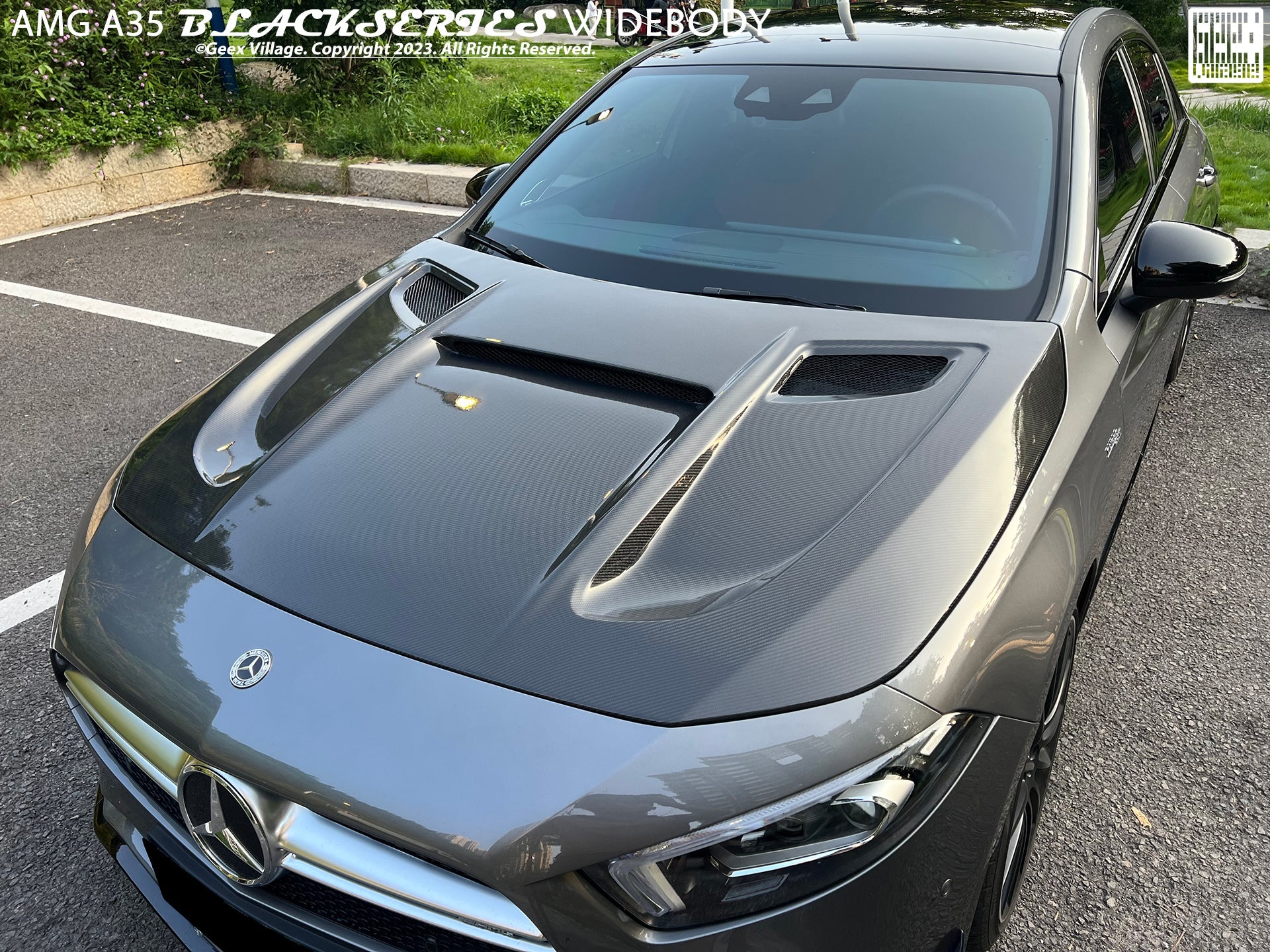 Mercedes Benz CLA-Class CLA45 CLA35 CLA250 C118 2020-ON & A-Class A45 A35 A250 A220 W177 V177 2019-ON with Aftermarket Parts - Hood Carbon Fiber / FRP from Geex Village
