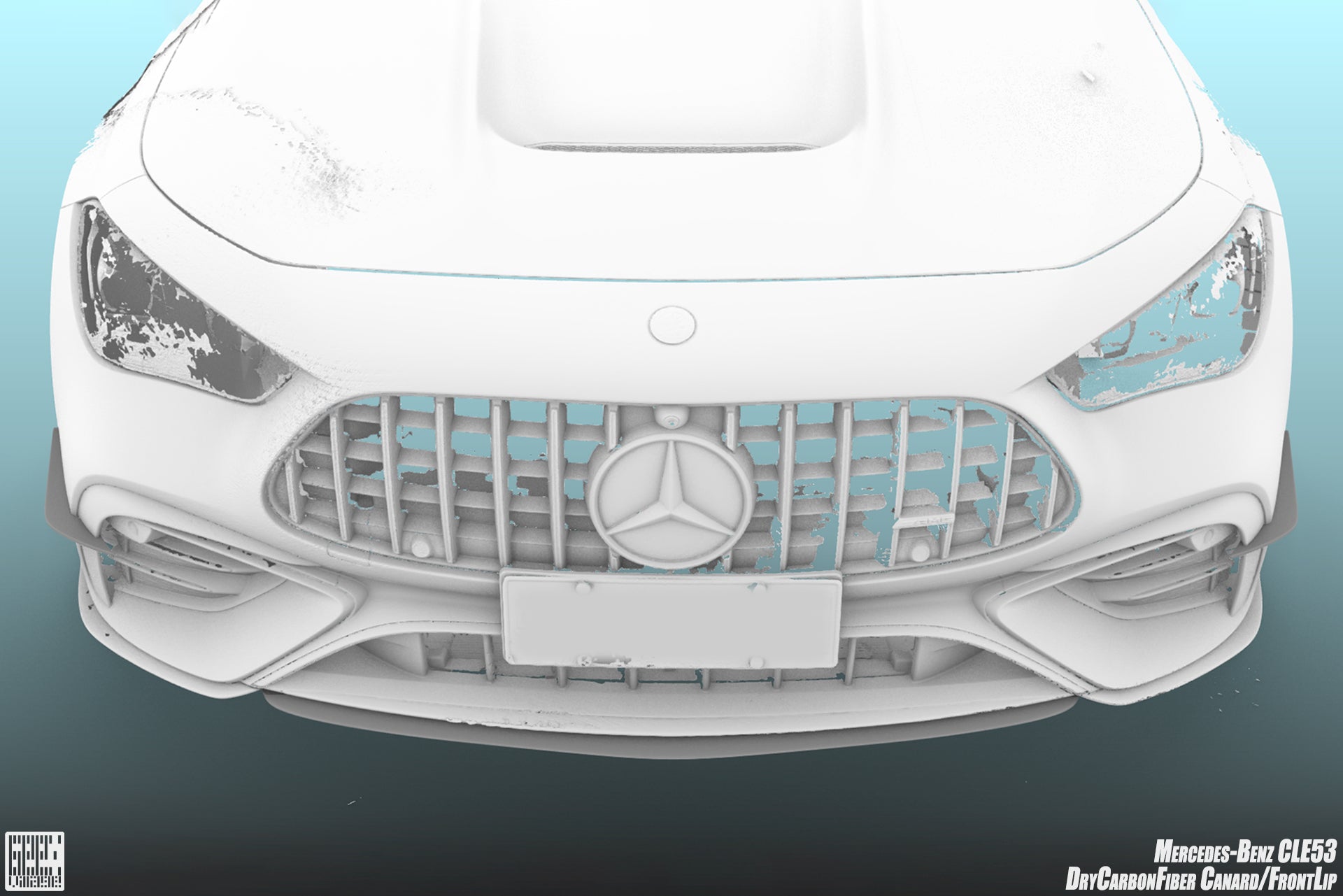 Mercedes Benz CLE-Class AMG CLE 53 2024-ON with Aftermarket Parts - Front Middle Lip Dry Pre-preg Carbon Fiber from Geex Village