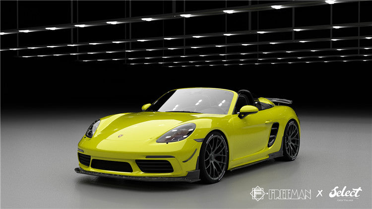Porsche 718 Cayman Boxster Base S T 2017-ON with Aftermarket Parts - Front Lip Carbon Fiber from Geex Village