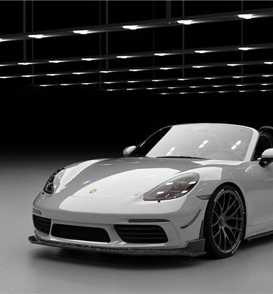 Porsche 718 Cayman Boxster Base S T 2017-ON with Aftermarket Parts - Front Lip Carbon Fiber from Geex Village