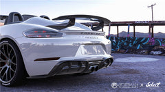 Porsche 718 Cayman Boxster Base S T GTS 2017-ON with Aftermarket Parts - Rear Canards Carbon Fiber from Geex Village
