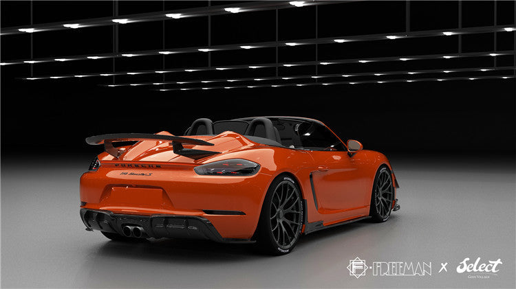 Porsche 718 Cayman Boxster Base S T GTS 2017-ON with Aftermarket Parts - Rear Diffuser Carbon Fiber from Geex Village