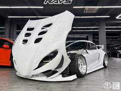Toyota Supra MK5 A90 A91 3.0 2.0 2020-ON with Aftermarket Parts - Unicorn GT3 Clamshell Hood and Front Bumper & Steel Brackets and Cable for Clamshell Hood and Bumper Carbon Fiber/FRP/Steel from Geex Village