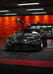 Toyota Supra MK5 A90 A91 3.0 2.0 2020-ON with Aftermarket Parts - Unicorn GT3 Clamshell Hood and Front Bumper & Steel Brackets and Cable for Clamshell Hood and Bumper Carbon Fiber/FRP/Steel from Geex Village